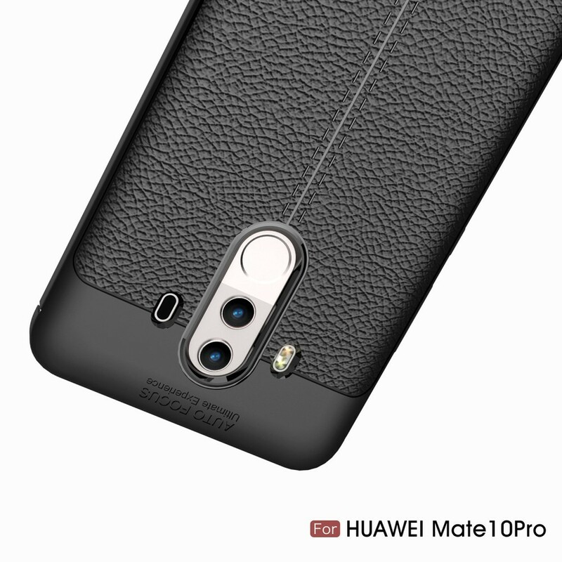 Huawei Mate 10 Pro Cover Lederoptik Litschi Double Line