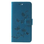 Huawei Mate 10 Lite Hülle Schmetterlinge und Blumen mit Riemen
