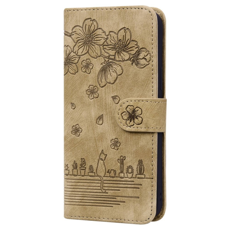 Xiaomi 12 / 12X / 12S Tasche Katze Floral mit Riemen