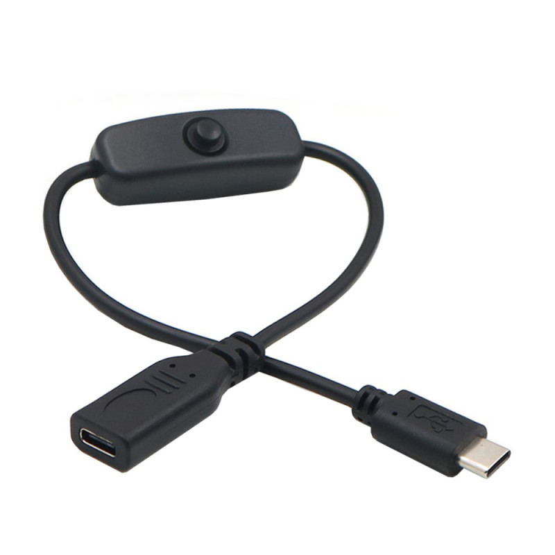 Kabel mit Ein-/Ausschalttaste USB-C Buchse auf USB-C Stecker - Dealy