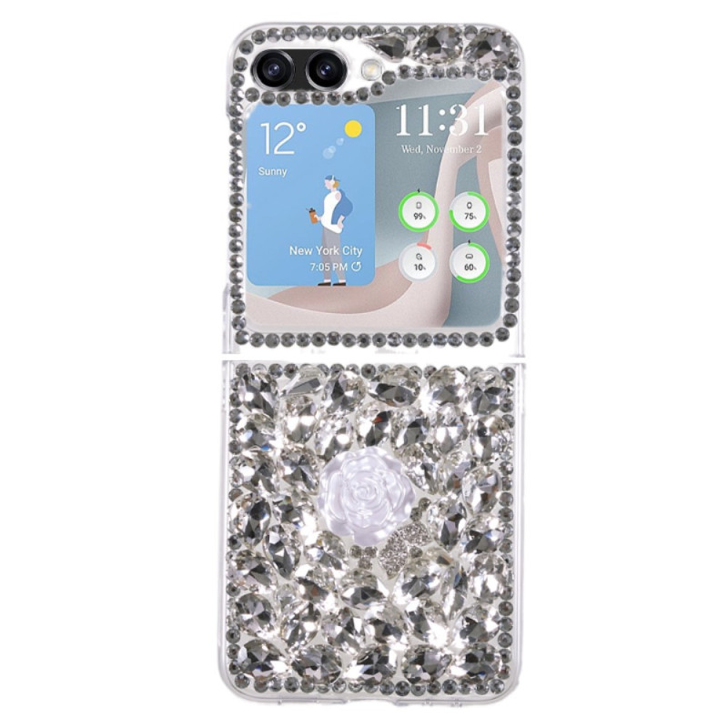 Samsung Galaxy Z Flip 5 Charms Cover Rosa Weiss