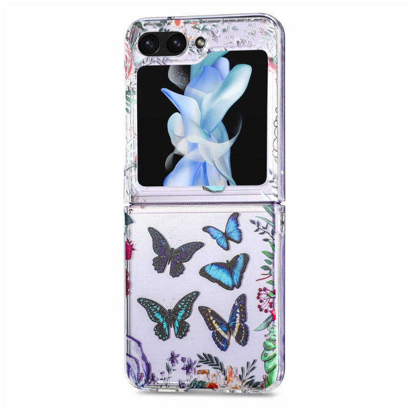 Samsung Galaxy Z Flip 5 Transparent Schmetterlinge Cover