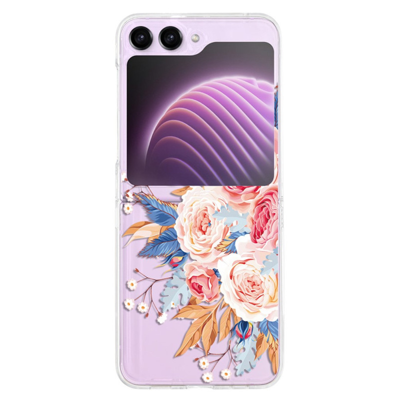 Samsung Galaxy Z Flip 5 Hülle Transparent Hübsche Blumen