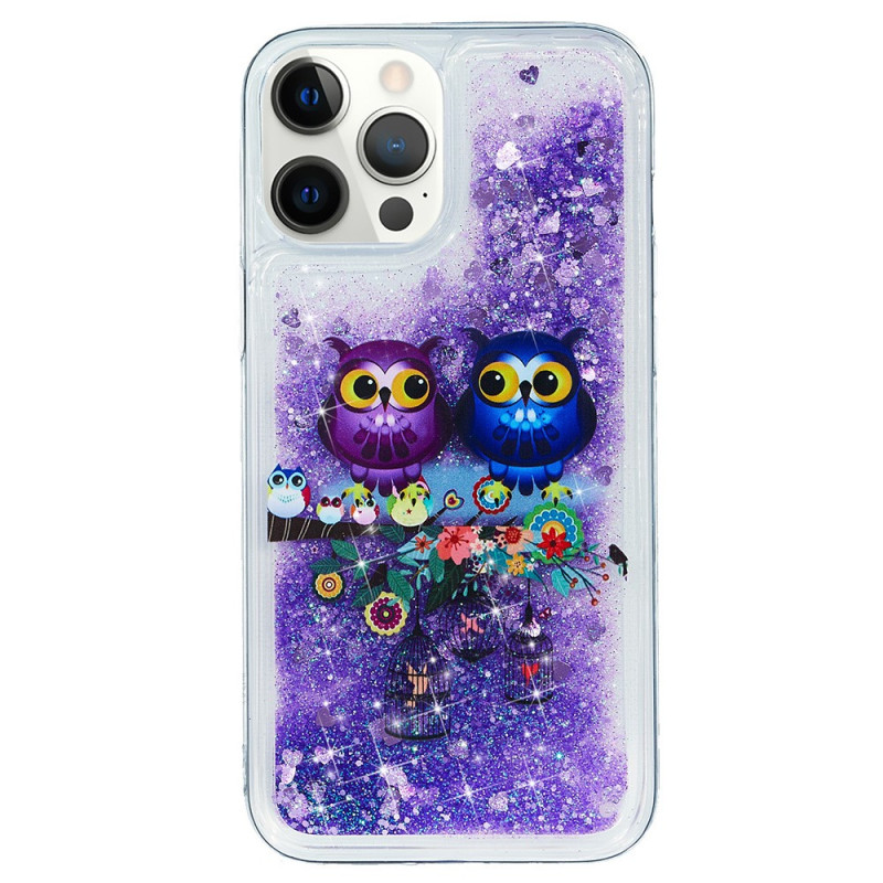 iPhone 15 Pro Max Glitter Eulenpaar Cover