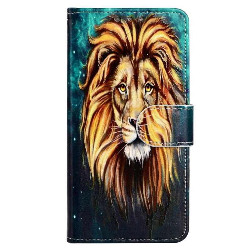 iPhone 15 Lion Grafische Hülle mit Riemen