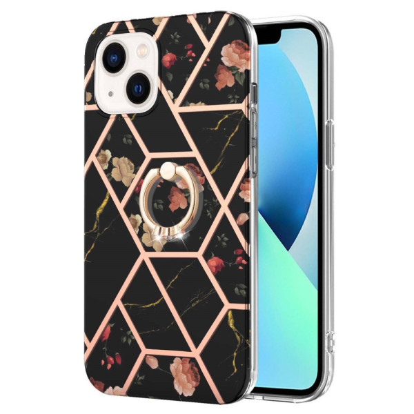 iPhone 15 Plus Cover Blumen Ring-Ständer