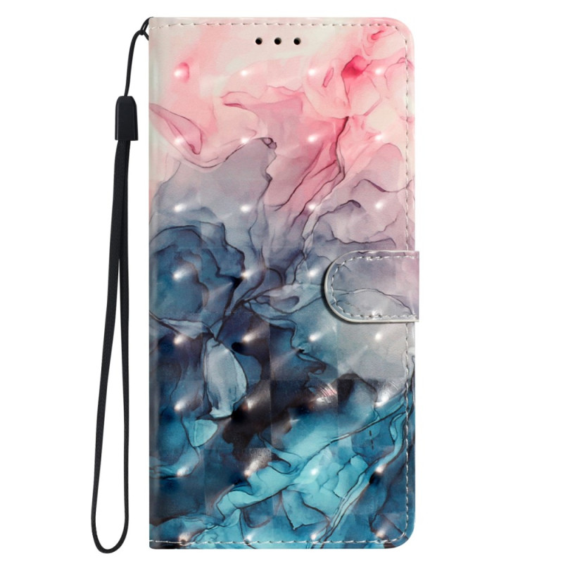 Sony Xperia 5 V Marmor Aquarell Tasche mit Riemen
