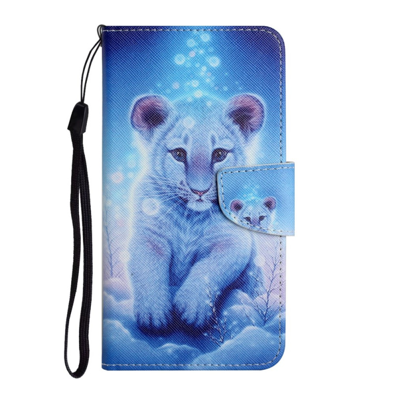 Samsung Galaxy S23 FE Tiger Tasche Weiss mit Riemen
