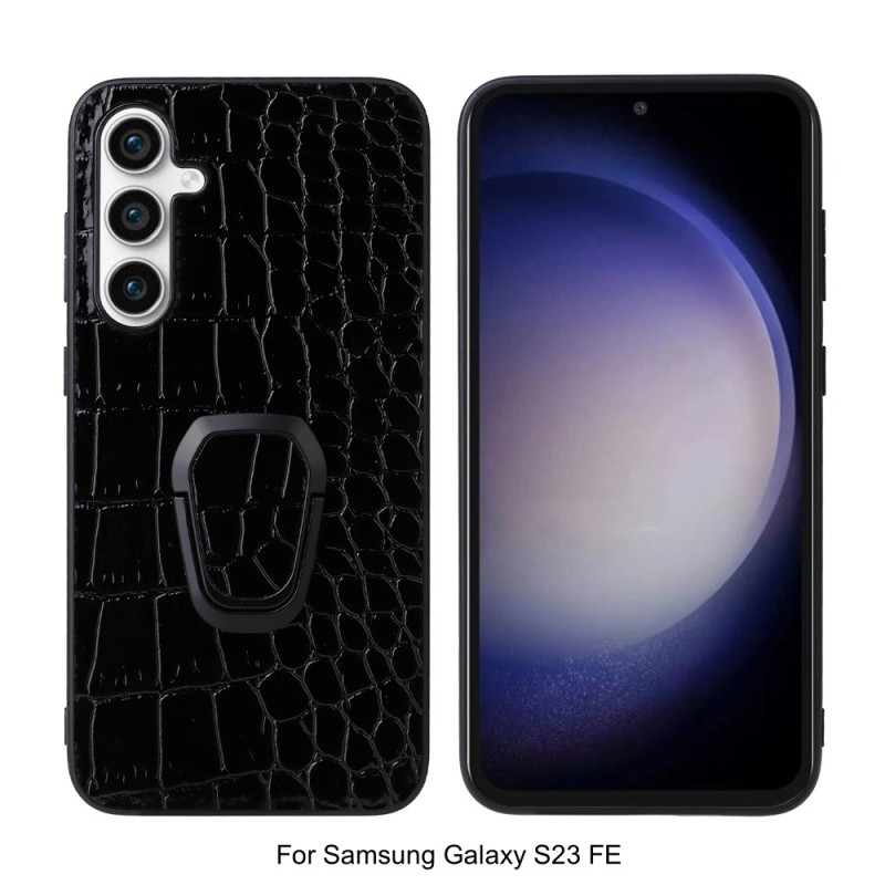 Samsung Galaxy S23 FE Cover im Krokodil-Stil mit Ringhalter