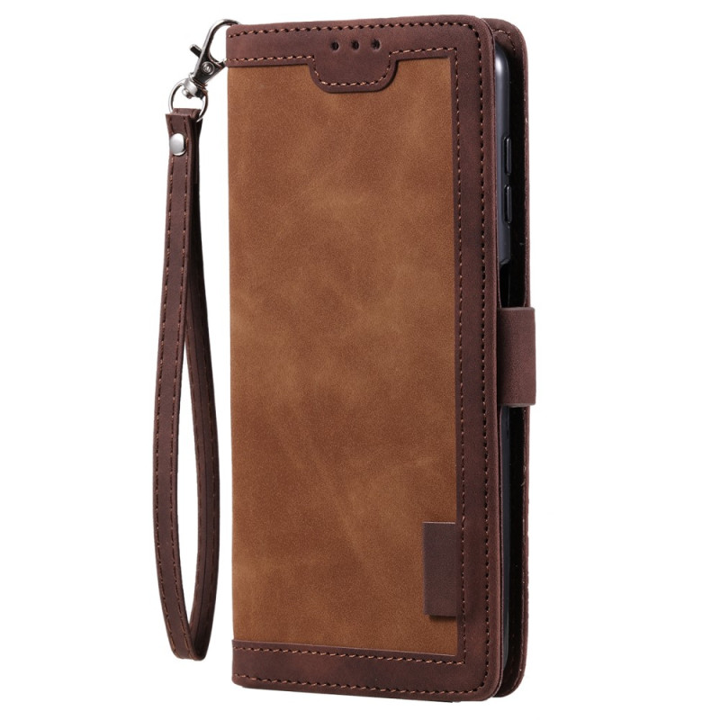 Samsung Galaxy S23 FE Zweifarbige Vintage Tasche mit Riemen