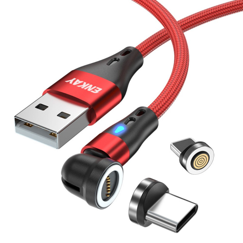 ENKAY Ladekabel mit zwei magnetischen USB-C- und iProduct-Endstücken