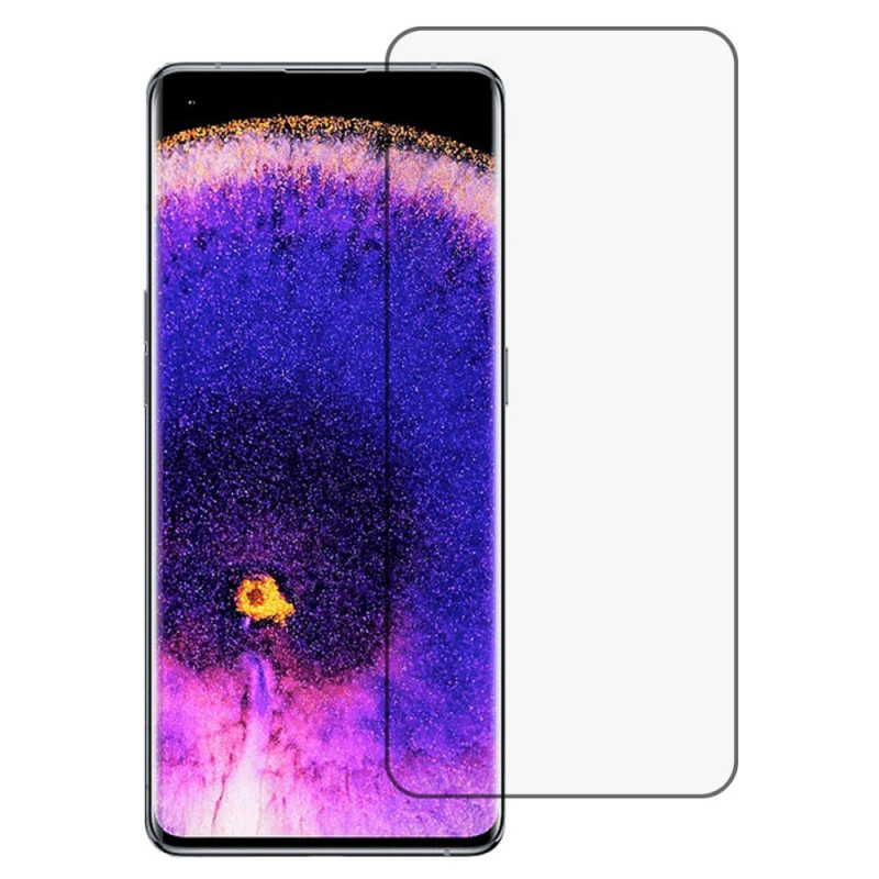 Oppo Find X5 Displayschutz aus gehärtetem Glas mit schwarzen Konturen