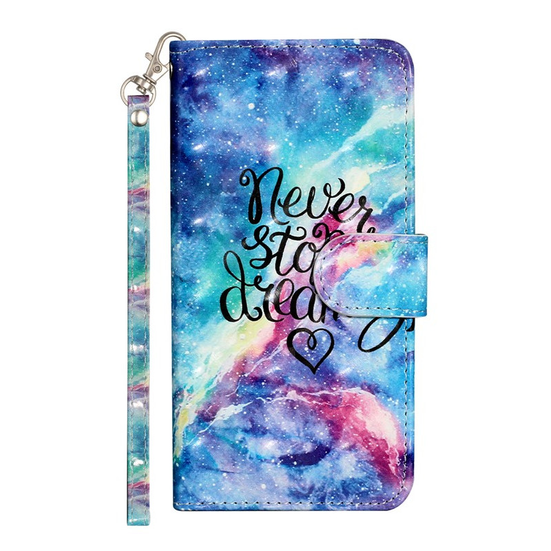 Tasche Moto G14 Himmel Never Stop Dreaming mit Riemen