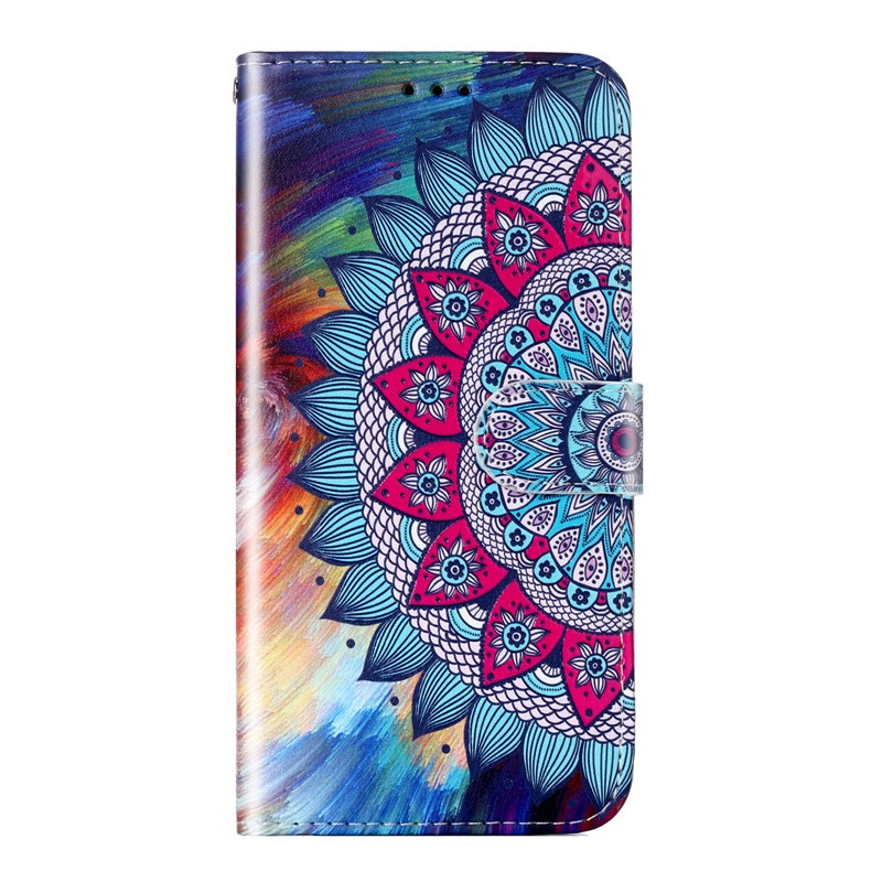 Tasche Moto G14 4G Mandala-Blume mit Riemen