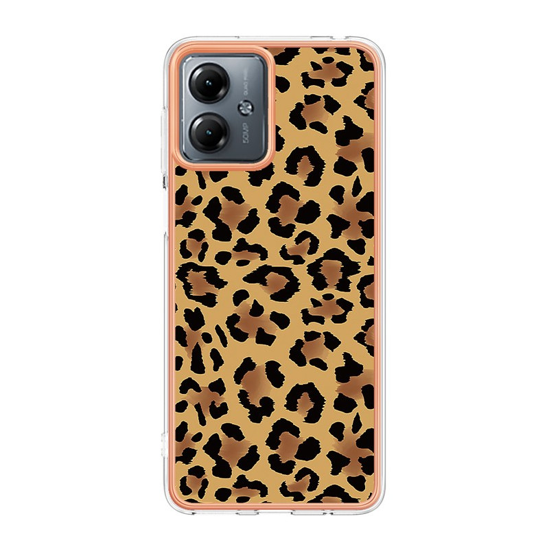 Moto G14 Cover mit Leopardenmuster