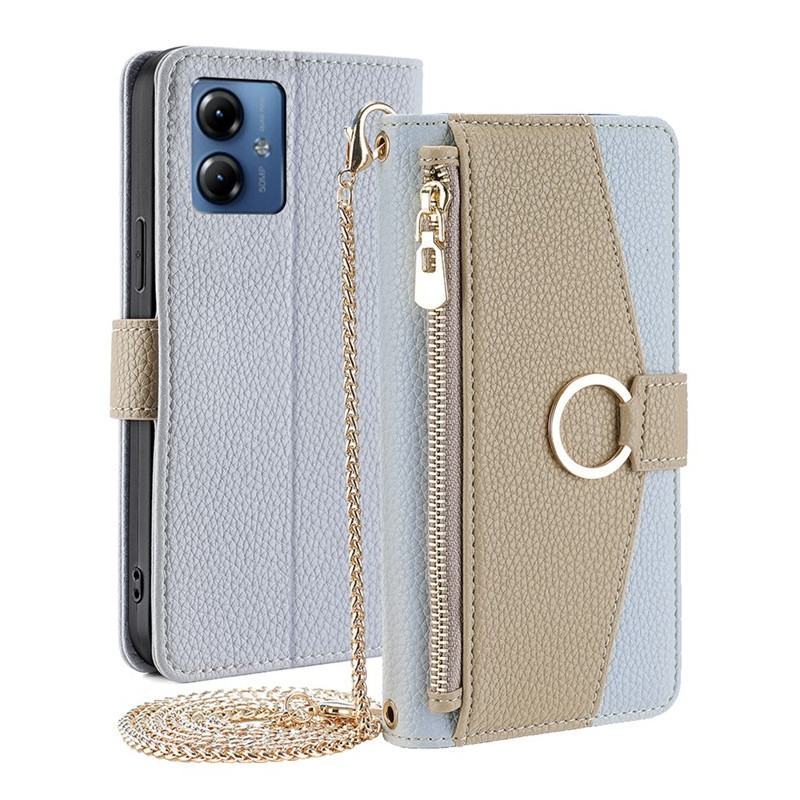 Moto G14 Tasche mit Spiegel und Schulterriemen