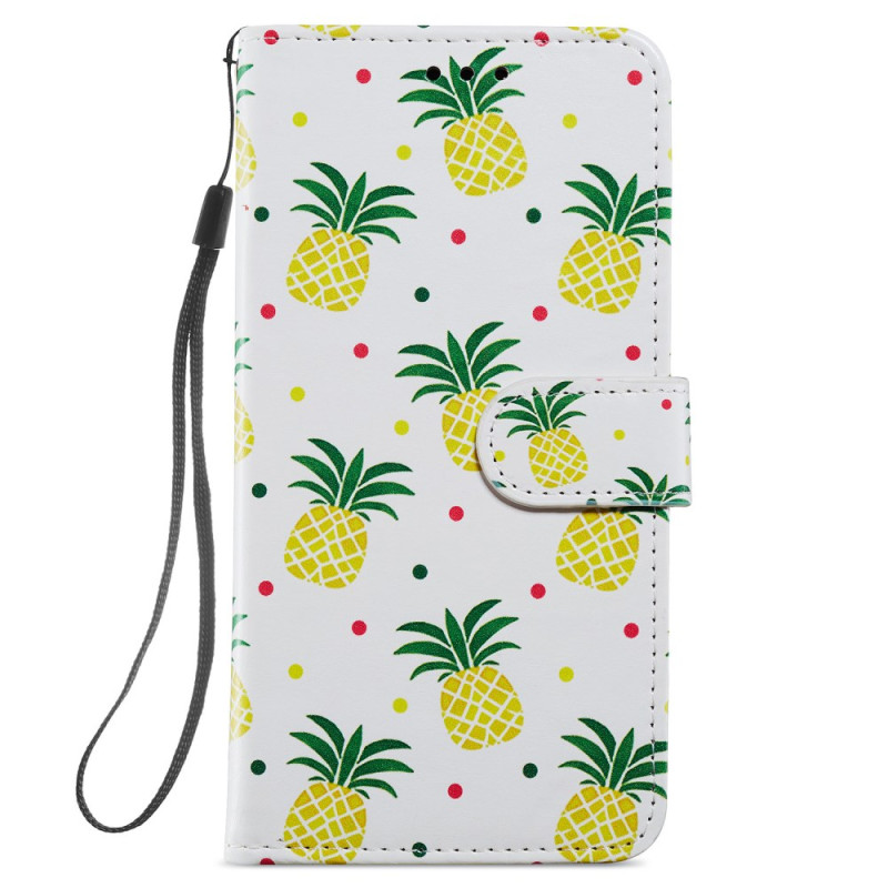 Samsung Galaxy S24 5G Tasche Ananas mit Riemen