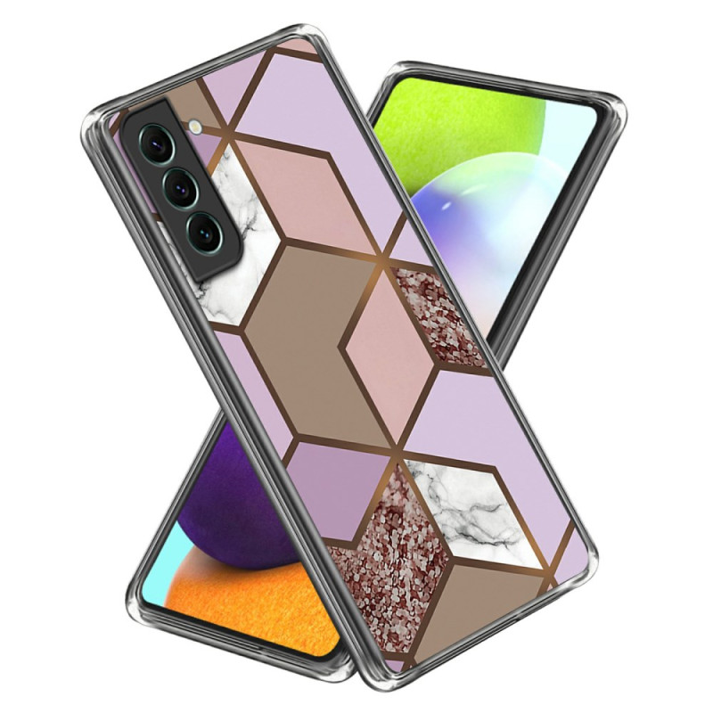 Samsung Galaxy S24 5G Cover Marmor Muster Abstrakt Geometrisch