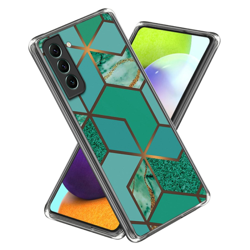 Samsung Galaxy S24 5G Cover Abstraktes Marmor-Muster Geometrie Grün