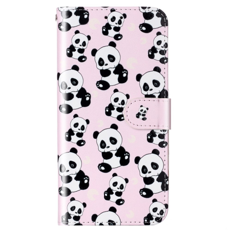 Motorola Moto G84 5G Pandas Tasche mit Riemen