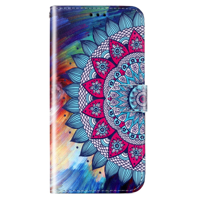 Tasche Moto G84 5G Mandala-Blume mit Riemen