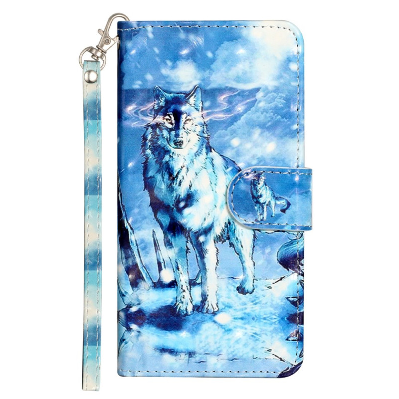 Moto G84 5G Schneewolf Tasche mit Riemen
