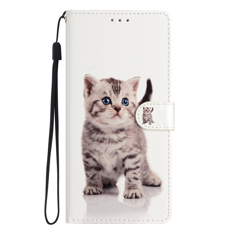 Tasche Moto G84 5G Niedliche Katze mit Riemen