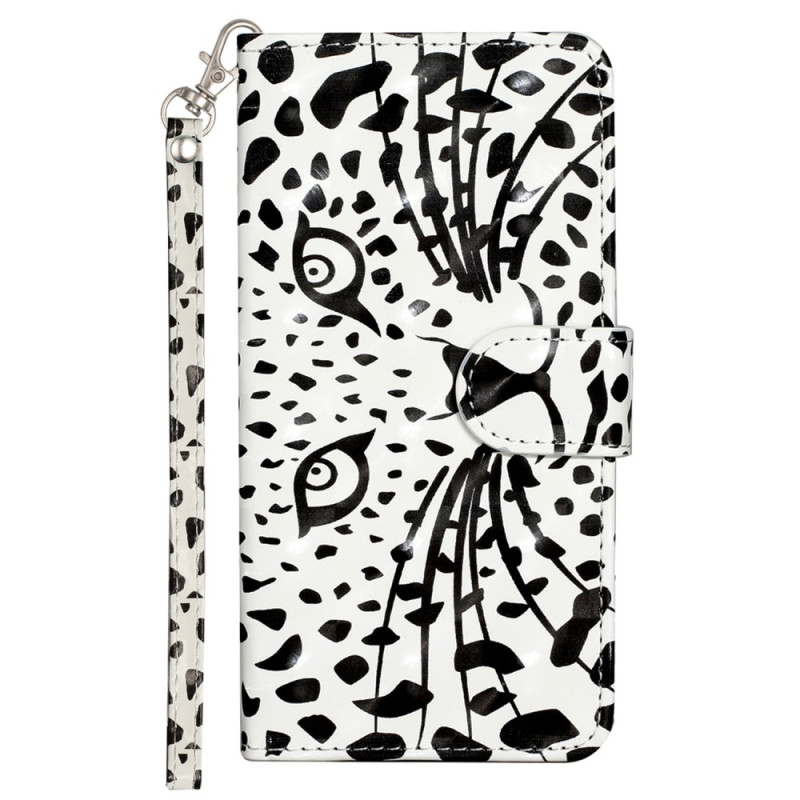 Moto G54 5G Leopardenkopf Tasche mit Riemen
