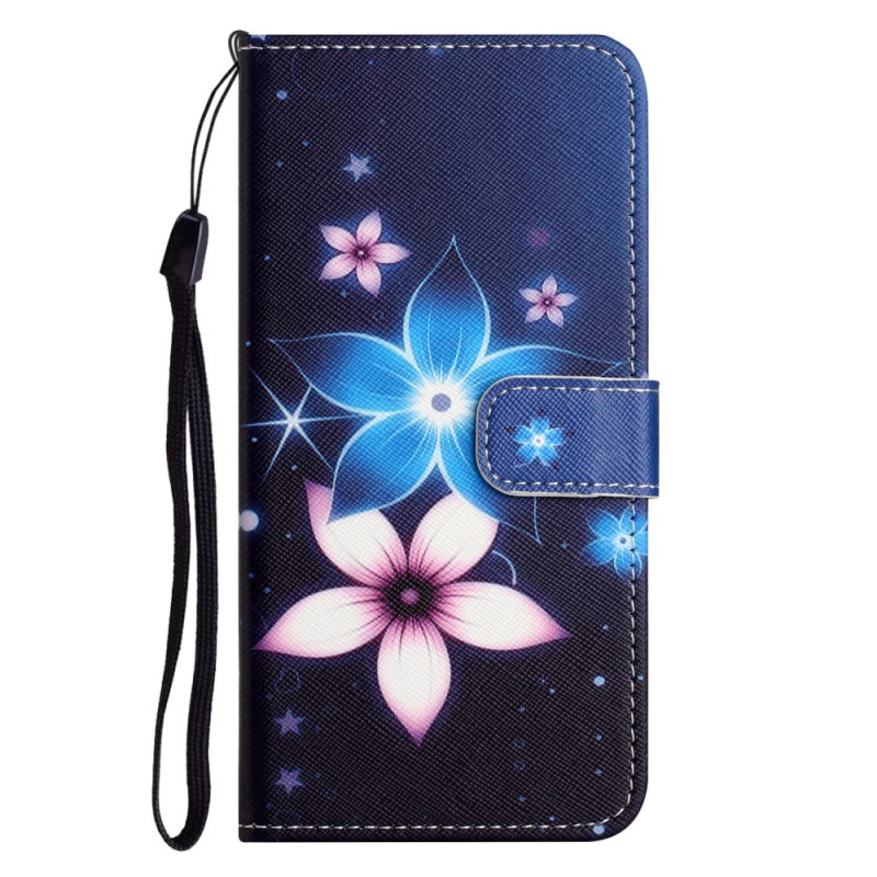 Tasche Moto G54 5G Lunar Flowers mit Riemen