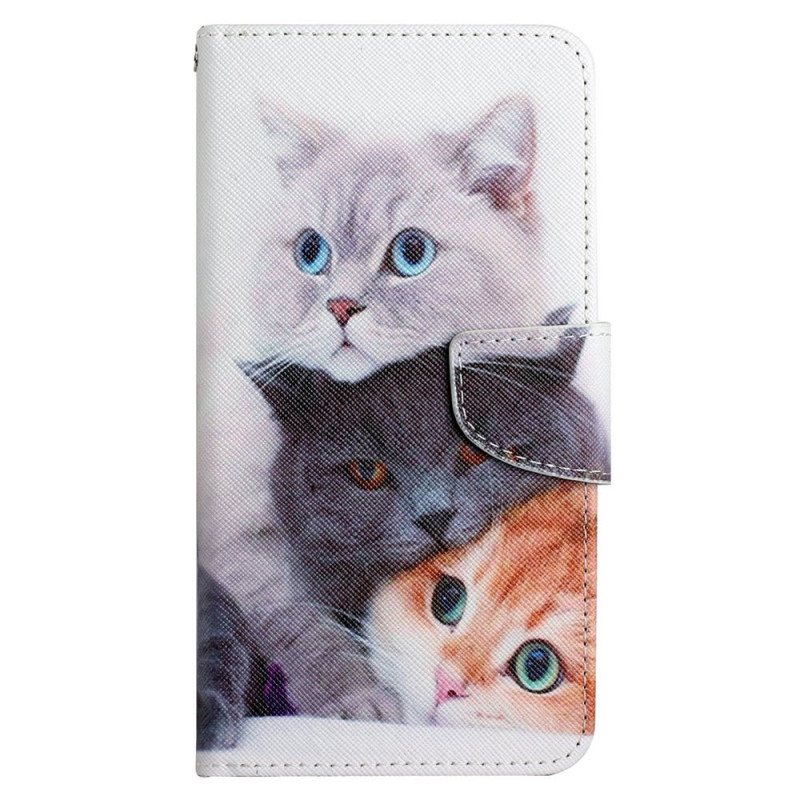 Xiaomi Redmi 13C / Poco C65 Drei-Katzen-Tasche mit Riemen