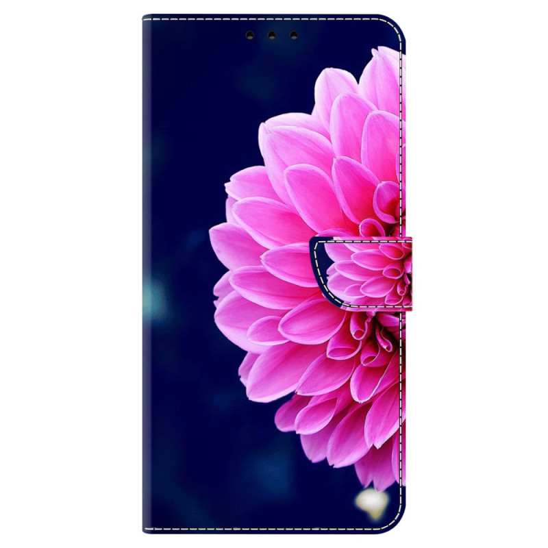 Xiaomi Redmi 13C 4G/5G/Poco C65 Hülle Rosa Blumen auf blauem Hintergrund