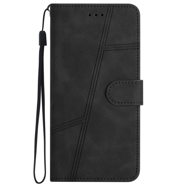 Xiaomi Redmi 13C 4G/5G/Poco C65 Tasche Geometrische Linien mit Riemen