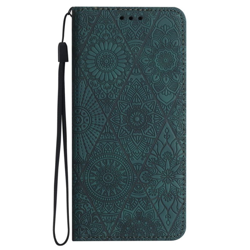 Xiaomi Redmi 13C 4G/5G/Poco C65 Tasche Patchwork-Stil mit Riemen