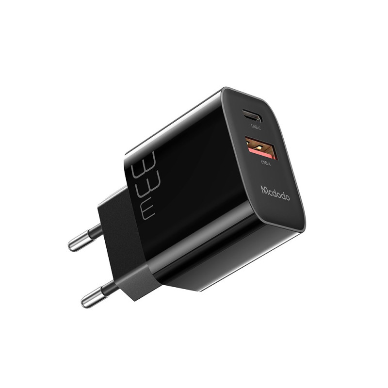 MCDODO PD33W USB-A + Typ-C Schnellladegerät für Mobiltelefone mit zwei Ausgängen