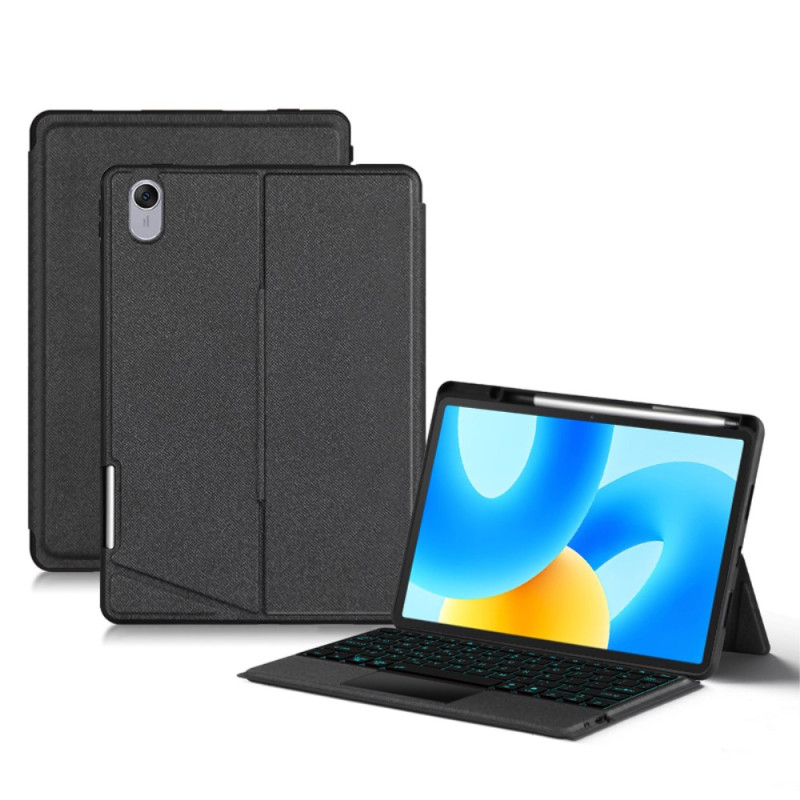 Huawei MatePad 11.5 Tasche mit abnehmbarer, hintergrundbeleuchteter QWERTY Bluetooth-Tastatur, Touchpad und Stiftablage - Schwar