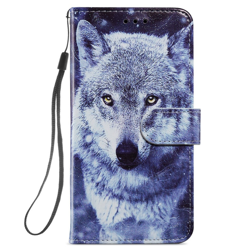 Samsung Galaxy S24 Plus 5G Wolf Tasche mit Riemen Weiß