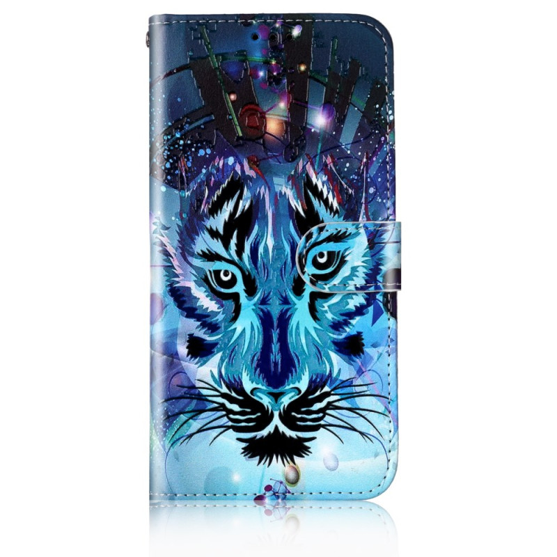 Samsung Galaxy S24 Plus 5G Bunte Wolf Tasche mit Riemen
