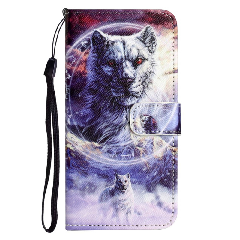 Samsung Galaxy A25 5G Schneewolf Tasche mit Riemen