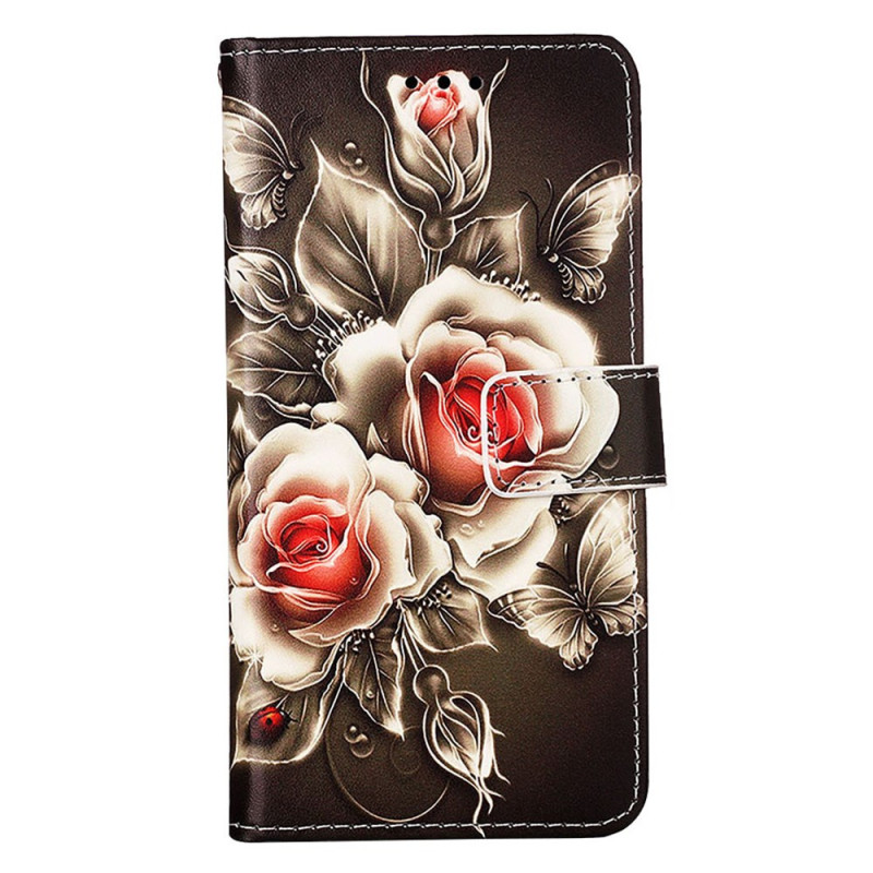 Samsung Galaxy A25 5G / A24 4G Tasche Barock Rosen mit Riemen