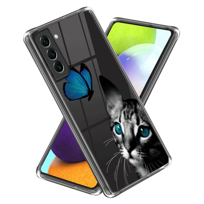 Samsung Galaxy S24 Plus 5G Cover Katze und Schmetterling