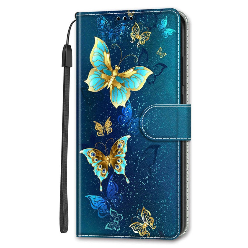 Samsung Galaxy S24 Ultra 5G Hülle Zwei Schmetterlinge mit Riemen
