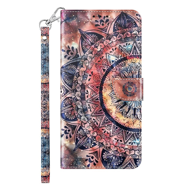 Samsung Galaxy S24 Ultra 5G Mandala Bunte Tasche mit Riemen