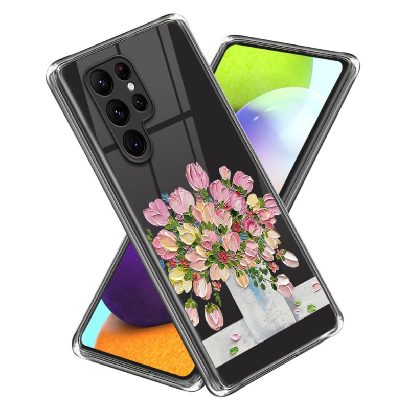 Samsung Galaxy S24 Ultra 5G Cover Malerei Blumen Rosen