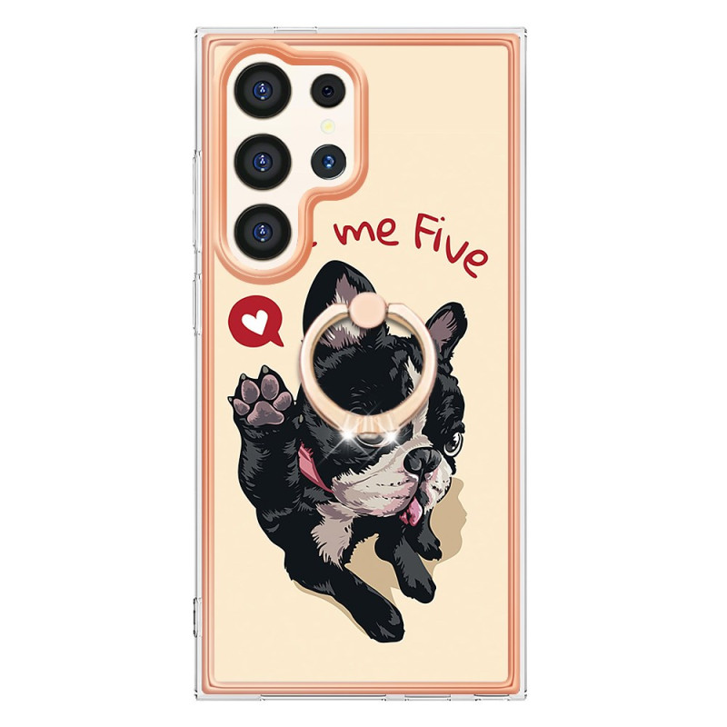 Samsung Galaxy S24 Ultra 5G Cover mit Ring-Halterung Hund Give Me Five