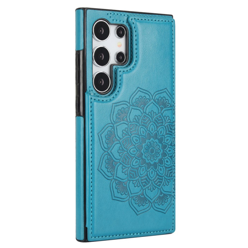 Samsung Galaxy S24 Ultra 5G Cover mit Mandala-Blumenmotiv und Halterung