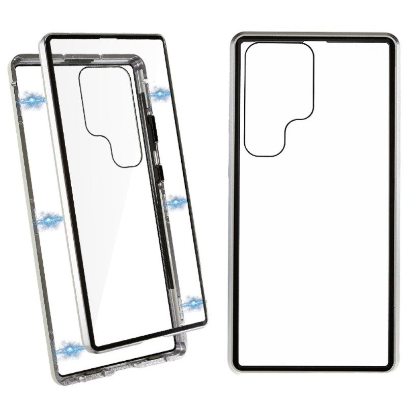 Samsung Galaxy S24 Ultra 5G Gehäuse aus gehärtetem Glas mit magnetischem und doppeltem Schutz