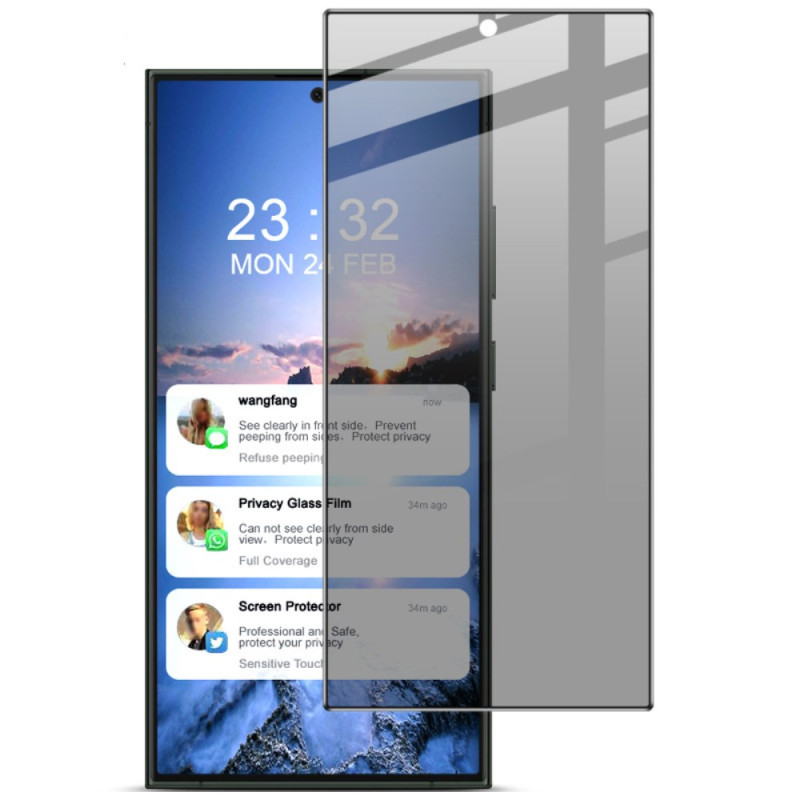 Samsung Galaxy S24 Ultra 5G IMAK Anti-Espion Schutz aus gehärtetem Glas