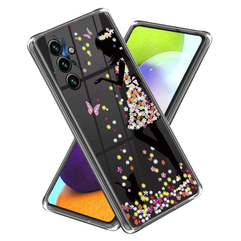 Coque Samsung Galaxy A25 5G Jeune Fille et Fleurs