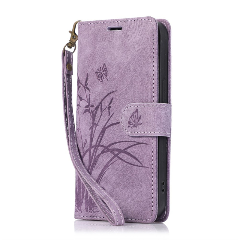 Samsung Galaxy A25 5G Orchideen Tasche mit Riemen