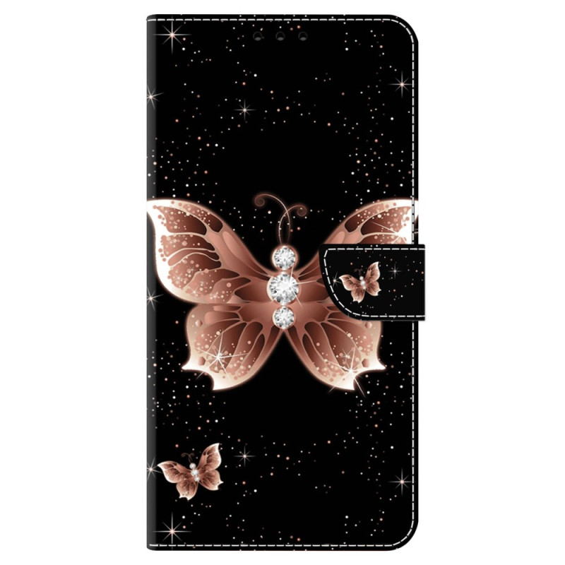 Samsung Galaxy A05s Diamond Butterflies Hülle Pink